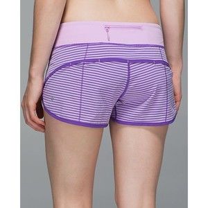 Lululemon Run Speed Short Women’s 6 Classic Stripe Iris‎ Flower Purple Lavender